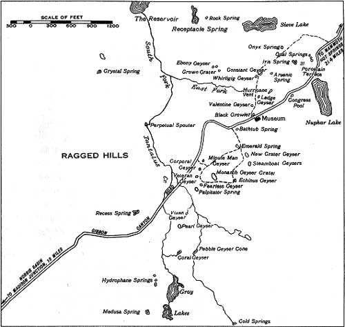 Norris Geyser Basin Map 1936 NPS Circular