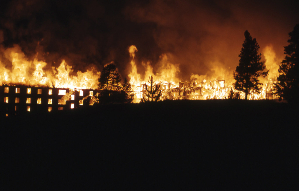 Canyon Hotel fire, photographed at 2:00 am; Photographer unknown; 1960