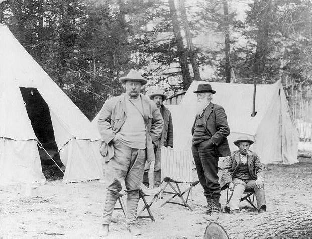 roosevelt and burroughs and pitcher camp at losser creek 1903