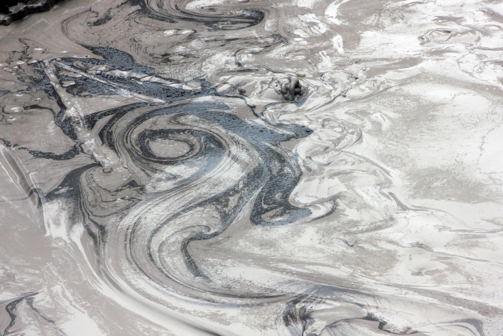 swirling mud near sulfur cauldron