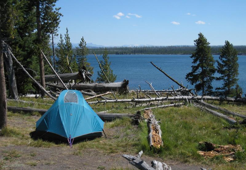 camping on Yellowstone Lakeshore