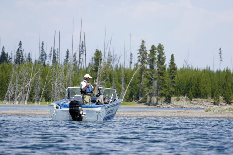 fishing from boat Yellowstone Lake 2015 Yellowstone Insider